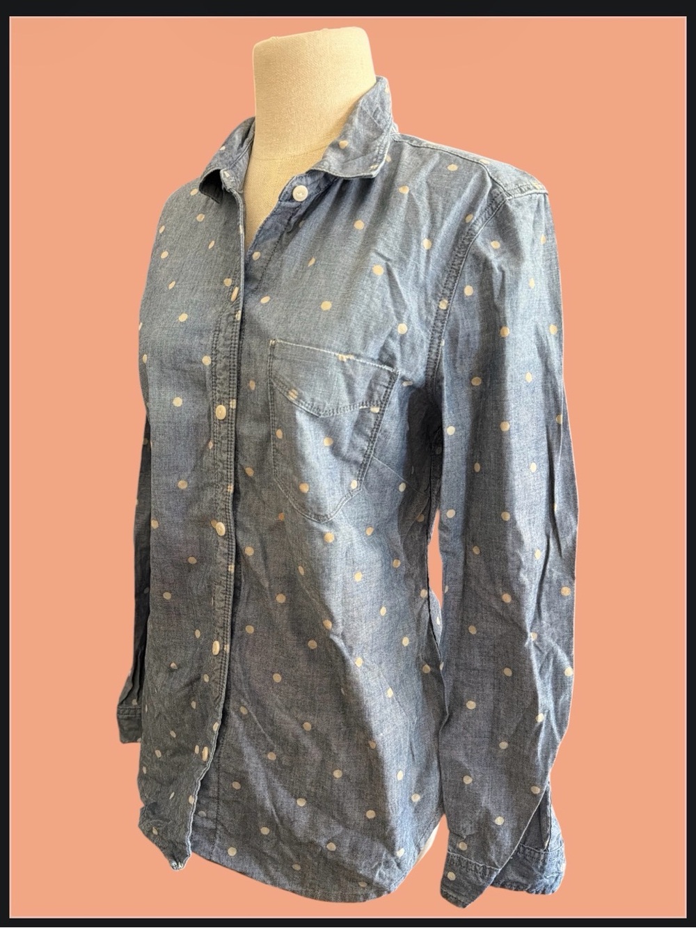 GAP Polka Dot Chambray button down